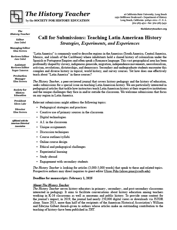 THT Call for Papers
