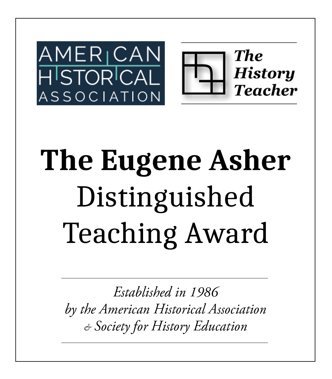 Eugene Asher Distinguished Teaching Award